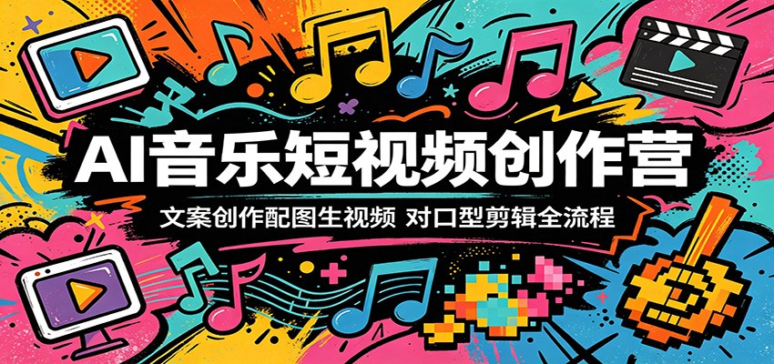 AI音乐短视频创作营：文案创作配图生视频，对口型剪辑全流程力繁信息站-闲云创业网-老谢轻创网-中创网-福缘网-冒泡网-资源之家-魔方项目库力繁信息站