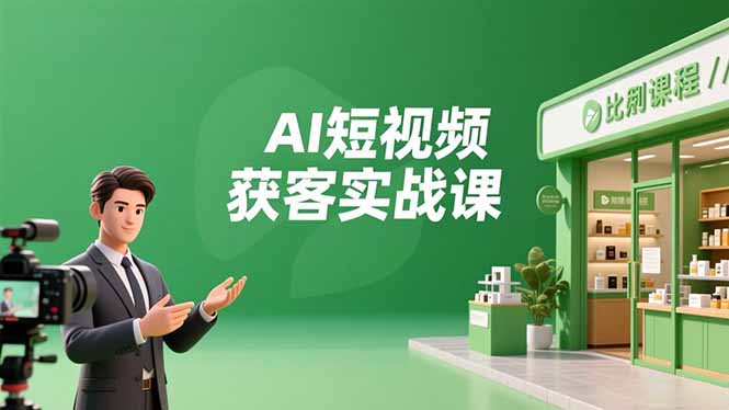 AI短视频获客实战课,数字人创作、实体行业应用、精准引流,30天获取客源月入6万+力繁信息站-闲云创业网-老谢轻创网-中创网-福缘网-冒泡网-资源之家-魔方项目库力繁信息站