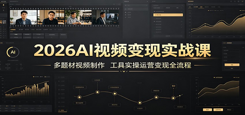 2026AI视频变现实战课：多题材视频制作，工具实操运营变现全流程力繁信息站-闲云创业网-老谢轻创网-中创网-福缘网-冒泡网-资源之家-魔方项目库力繁信息站