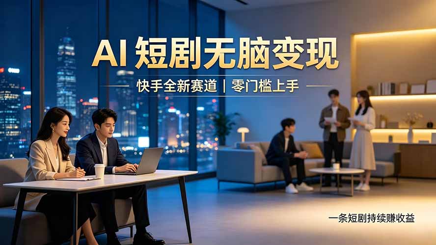 别乱找副业了，快手 AI 短剧零门槛长久被动增收力繁信息站-闲云创业网-老谢轻创网-中创网-福缘网-冒泡网-资源之家-魔方项目库力繁信息站