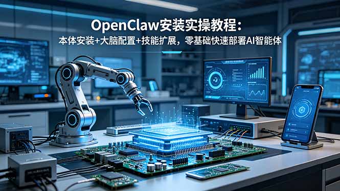 OpenClaw安装实操教程:本体安装+大脑配置+技能扩展,零基础快速部署AI智能体力繁信息站-闲云创业网-老谢轻创网-中创网-福缘网-冒泡网-资源之家-魔方项目库力繁信息站