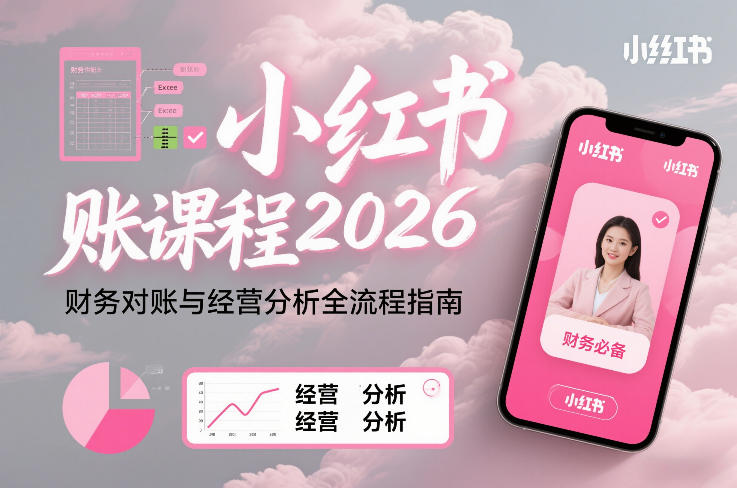 小红书对账课程2026，财务对账与经营分析全流程指南力繁信息站-闲云创业网-老谢轻创网-中创网-福缘网-冒泡网-资源之家-魔方项目库力繁信息站