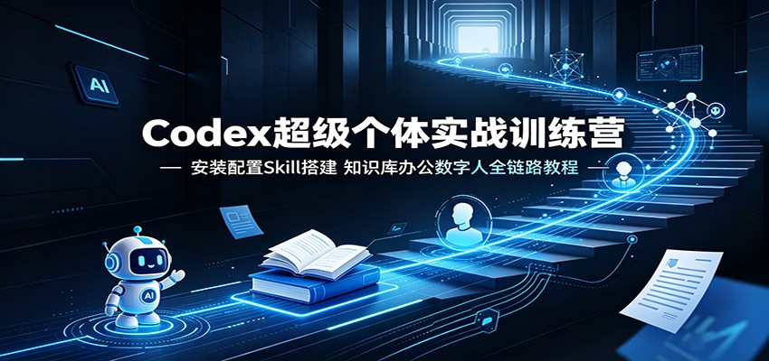 Codex超级个体实战训练营：安装配置Skill搭建，知识库办公数字人全链路教程力繁信息站-闲云创业网-老谢轻创网-中创网-福缘网-冒泡网-资源之家-魔方项目库力繁信息站