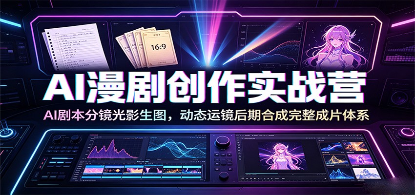AI漫剧创作实战营：AI剧本分镜光影生图，动态运镜后期合成完整成片体系力繁信息站-闲云创业网-老谢轻创网-中创网-福缘网-冒泡网-资源之家-魔方项目库力繁信息站