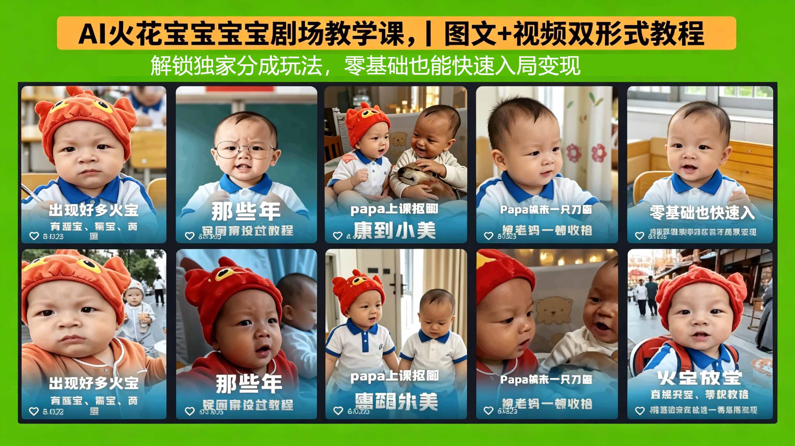 AI火花宝宝宝宝剧场教学课，图文+视频双形式教程，解锁独家分成玩法，零基础也能快速入局变现力繁信息站-闲云创业网-老谢轻创网-中创网-福缘网-冒泡网-资源之家-魔方项目库力繁信息站