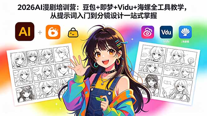 2026AI漫剧培训营:豆包+即梦+Vidu+海螺全工具教学,从提示词入门到分镜设计一站式掌握力繁信息站-闲云创业网-老谢轻创网-中创网-福缘网-冒泡网-资源之家-魔方项目库力繁信息站