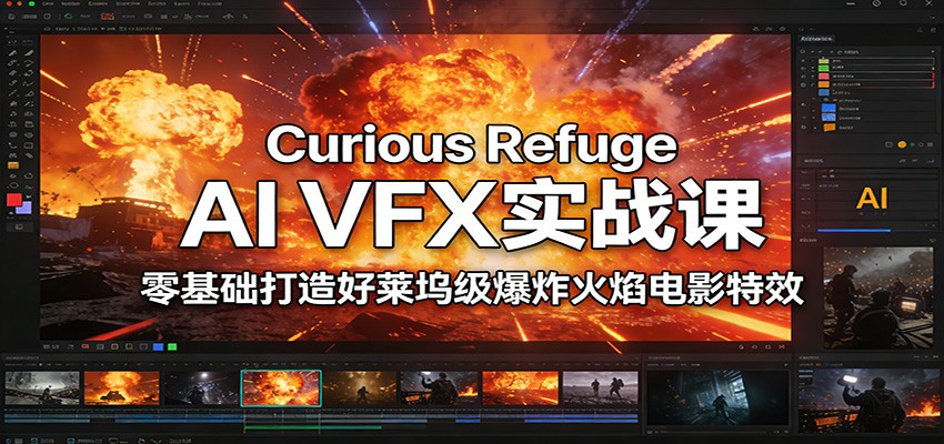 Curious Refuge AI VFX实战课,零基础打造好莱坞级爆炸火焰电影特效力繁信息站-闲云创业网-老谢轻创网-中创网-福缘网-冒泡网-资源之家-魔方项目库力繁信息站