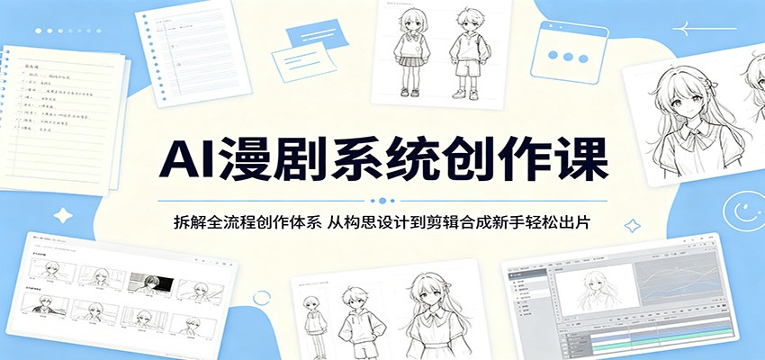 AI漫剧系统创作课:拆解全流程创作体系,从构思设计到剪辑合成新手轻松出片力繁信息站-闲云创业网-老谢轻创网-中创网-福缘网-冒泡网-资源之家-魔方项目库力繁信息站