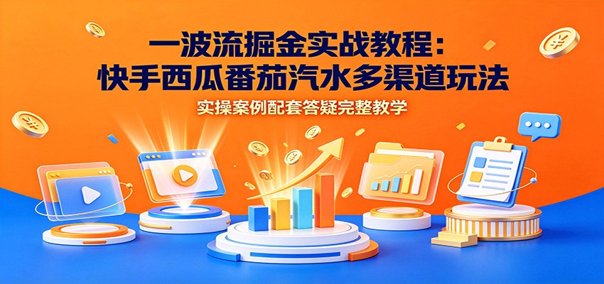 一波流掘金实战教程:快手西瓜番茄汽水多渠道玩法,实操案例配套答疑完整教学力繁信息站-闲云创业网-老谢轻创网-中创网-福缘网-冒泡网-资源之家-魔方项目库力繁信息站