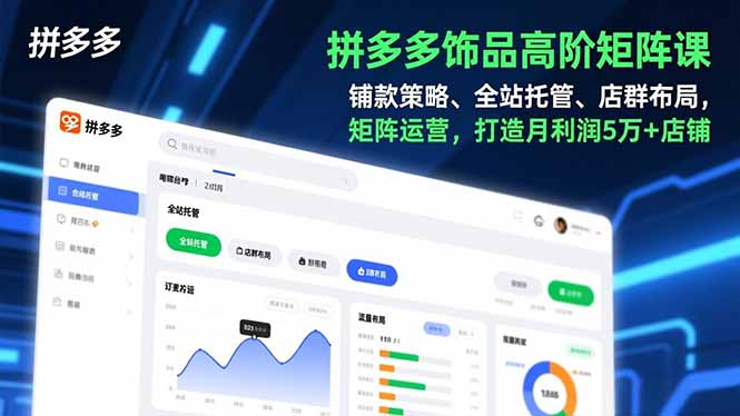 拼多多饰品高阶矩阵课，铺款策略、全站托管、店群布局，矩阵运营，打造月利润5万+店铺力繁信息站-闲云创业网-老谢轻创网-中创网-福缘网-冒泡网-资源之家-魔方项目库力繁信息站