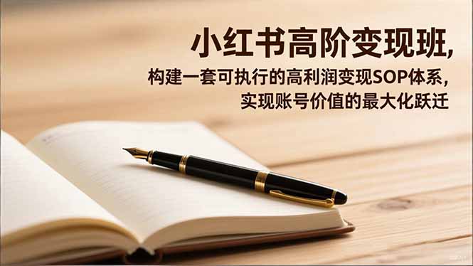 小红书高阶变现班，构建一套可执行的高利润变现SOP体系，实现账号价值的最大化跃迁力繁信息站-闲云创业网-老谢轻创网-中创网-福缘网-冒泡网-资源之家-魔方项目库力繁信息站