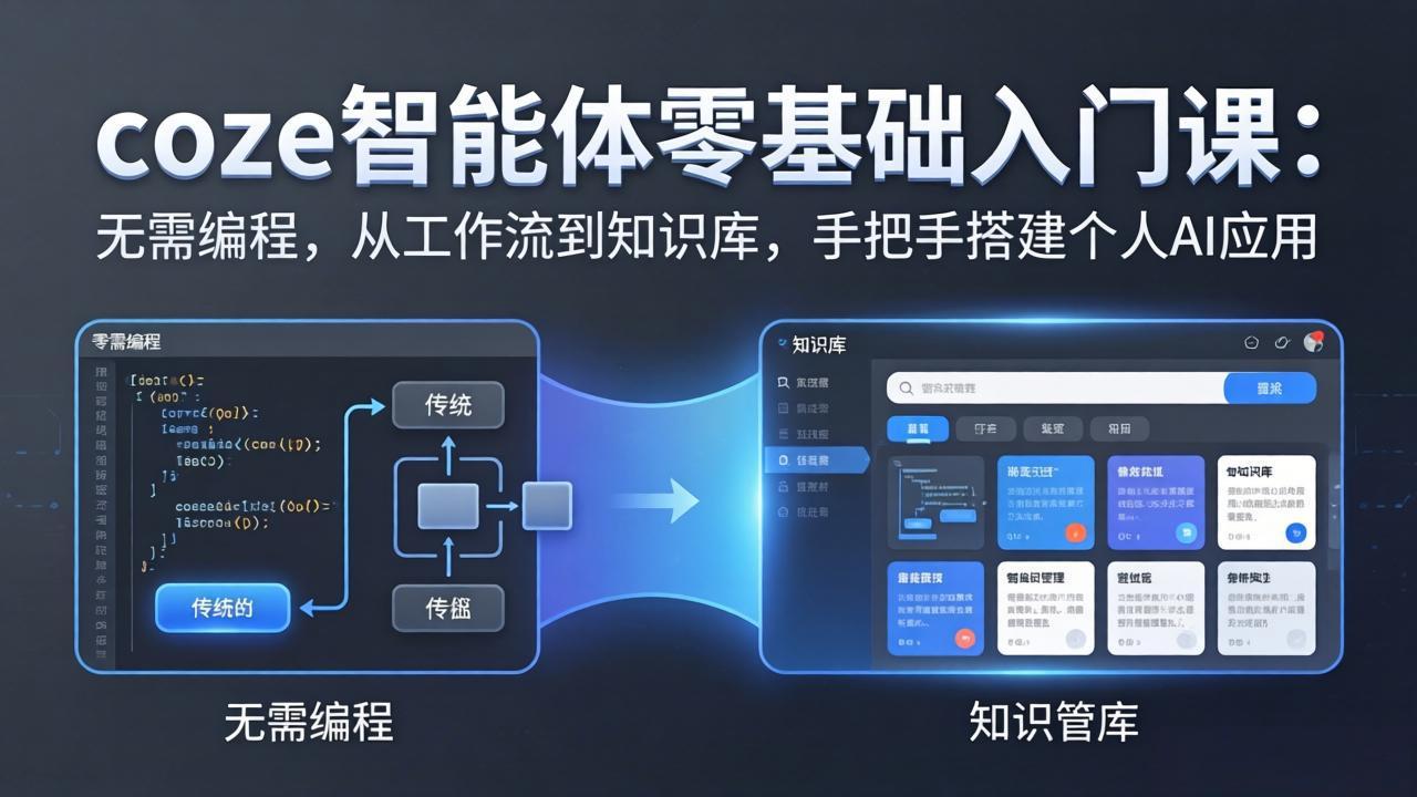 coze智能体零基础入门课：无需编程，从工作流到知识库，手把手搭建个人AI应用力繁信息站-闲云创业网-老谢轻创网-中创网-福缘网-冒泡网-资源之家-魔方项目库力繁信息站