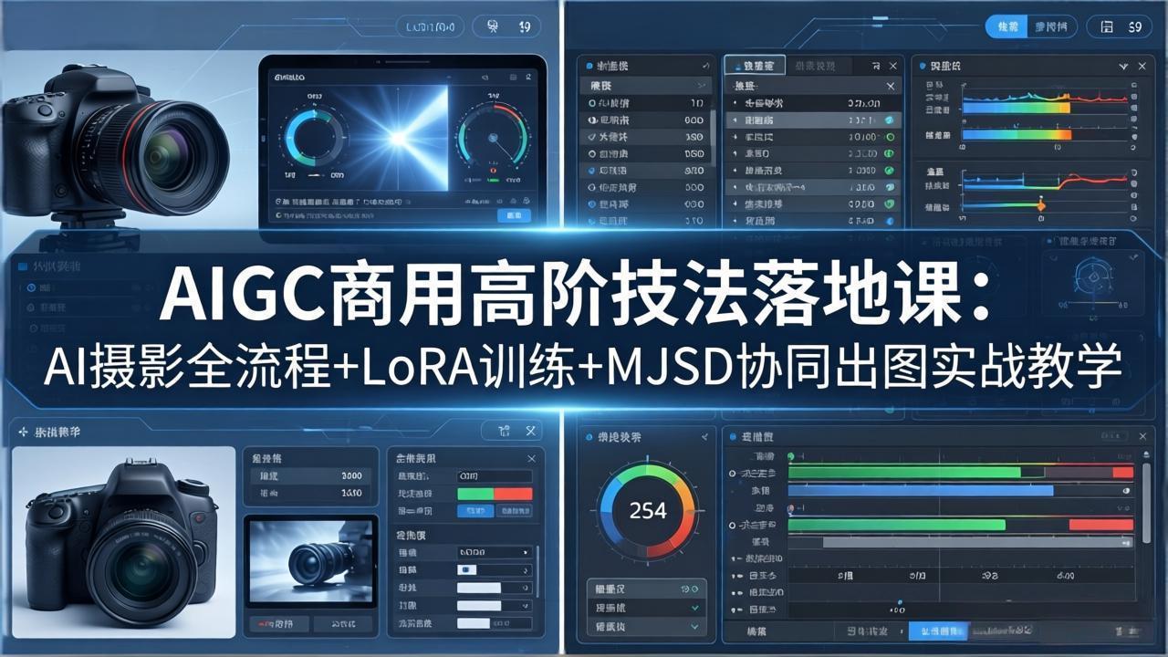 AIGC商用高阶技法落地课：AI摄影全流程+LoRA训练+MJSD协同出图实战教学力繁信息站-闲云创业网-老谢轻创网-中创网-福缘网-冒泡网-资源之家-魔方项目库力繁信息站