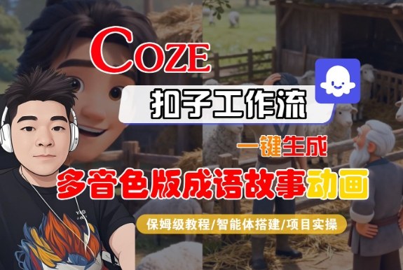Coze扣子智能体工作流一键生成“多音色版成语故事“动画，全流程保姆级教学力繁信息站-闲云创业网-老谢轻创网-中创网-福缘网-冒泡网-资源之家-魔方项目库力繁信息站