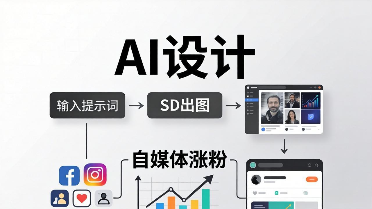 人人都是AI设计师：SD出图+自媒体涨粉一站教学，告别图文素材焦虑，AI设计让你轻松避开内卷力繁信息站-闲云创业网-老谢轻创网-中创网-福缘网-冒泡网-资源之家-魔方项目库力繁信息站