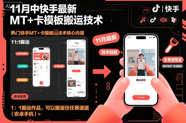 11月中快手最新MT+卡模板搬运技术，1：1搬运作品，可以搬运任何赛道(安卓手机)力繁信息站-闲云创业网-老谢轻创网-中创网-福缘网-冒泡网-资源之家-魔方项目库力繁信息站