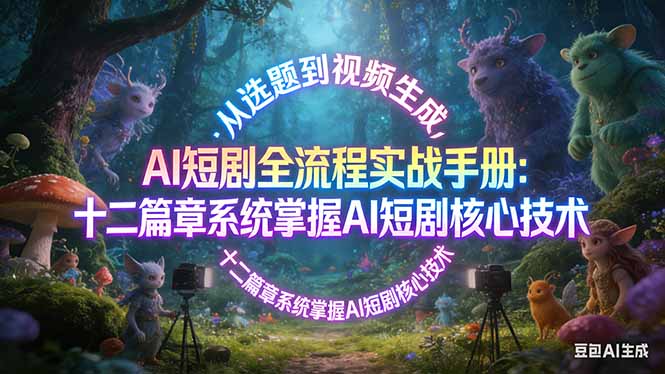 AI 短剧全流程实战手册：从选题到视频生成，十二篇章系统掌握 AI 短剧核心技术力繁信息站-闲云创业网-老谢轻创网-中创网-福缘网-冒泡网-资源之家-魔方项目库力繁信息站