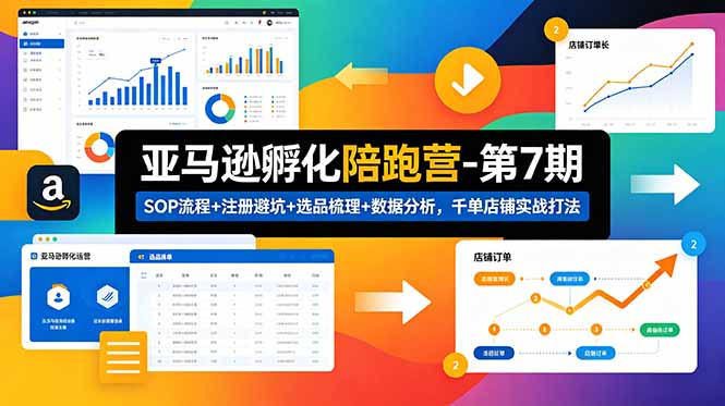 亚马逊孵化陪跑营-第7期：SOP流程+注册避坑+选品梳理+数据分析，千单店铺实战打法(更新0625力繁信息站-闲云创业网-老谢轻创网-中创网-福缘网-冒泡网-资源之家-魔方项目库力繁信息站