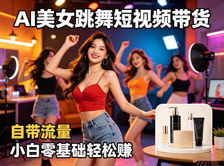 AI美女跳舞短视频带货：自带流量，小白零基础轻松賺，详细拆解力繁信息站-闲云创业网-老谢轻创网-中创网-福缘网-冒泡网-资源之家-魔方项目库力繁信息站