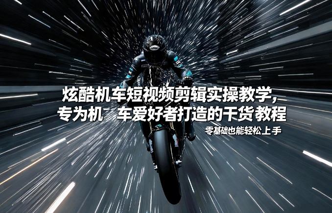 炫酷机车短视频剪辑实操教学，专为机车爱好者打造的干货教程，零基础也能轻松上手力繁信息站-闲云创业网-老谢轻创网-中创网-福缘网-冒泡网-资源之家-魔方项目库力繁信息站