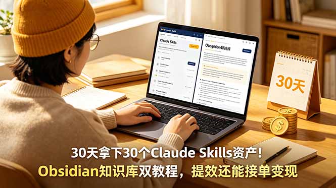 30天拿下30个Claude Skills资产！Obsidian知识库双教程，提效还能接单变现力繁信息站-闲云创业网-老谢轻创网-中创网-福缘网-冒泡网-资源之家-魔方项目库力繁信息站