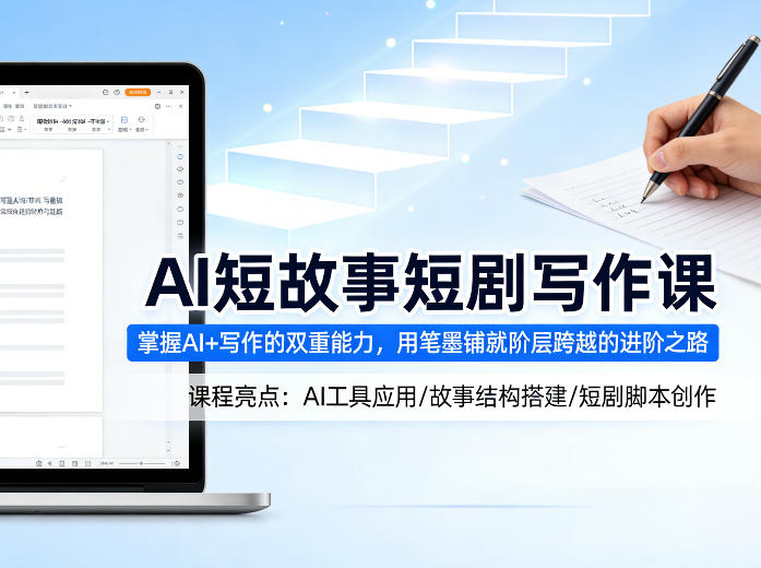 AI短故事短剧写作课,掌握AI+写作的双重能力,用笔墨铺就阶层跨越的进阶之路力繁信息站-闲云创业网-老谢轻创网-中创网-福缘网-冒泡网-资源之家-魔方项目库力繁信息站