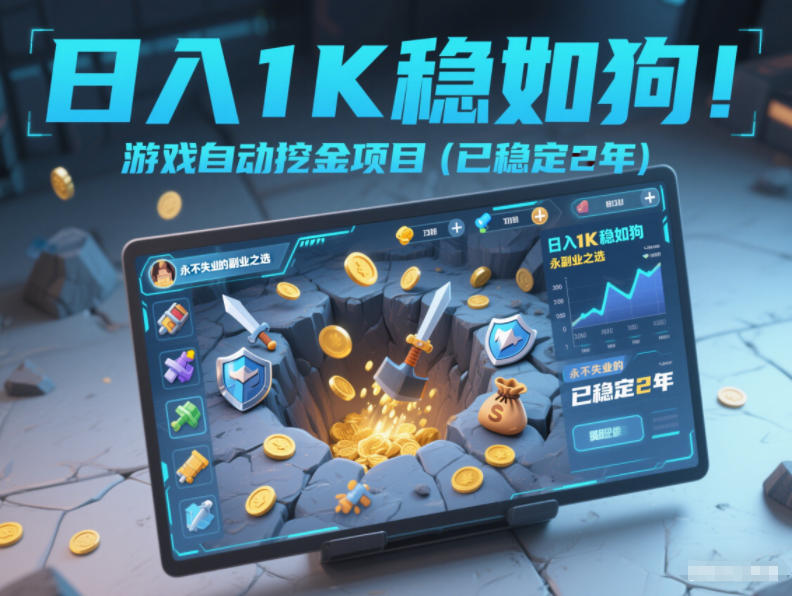 日入1K稳如狗！游戏自动挖金项目(已稳定2年)，永不失业的副业之选【揭秘】力繁信息站-闲云创业网-老谢轻创网-中创网-福缘网-冒泡网-资源之家-魔方项目库力繁信息站