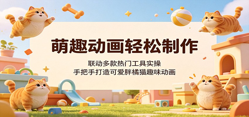 萌趣动画轻松制作,联动多款热门工具实操,手把手打造可爱胖橘猫趣味动画力繁信息站-闲云创业网-老谢轻创网-中创网-福缘网-冒泡网-资源之家-魔方项目库力繁信息站