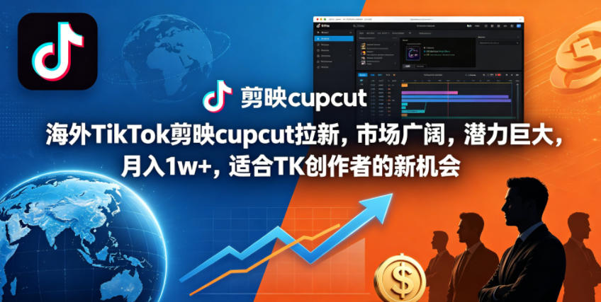 海外TikTok剪映cupcut拉新，市场广阔，潜力巨大，月入1w+，适合TK创作者的新机会力繁信息站-闲云创业网-老谢轻创网-中创网-福缘网-冒泡网-资源之家-魔方项目库力繁信息站
