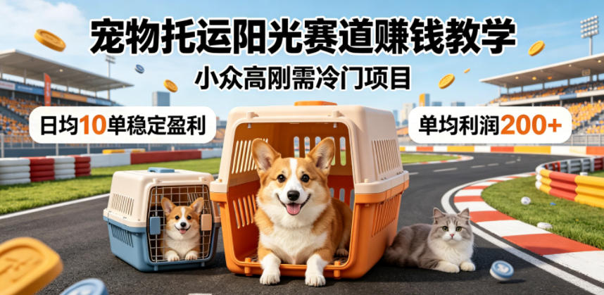 宠物托运阳光赛道賺钱教学,小众高刚需冷门项目,日均10单稳定盈利,单均利润200+力繁信息站-闲云创业网-老谢轻创网-中创网-福缘网-冒泡网-资源之家-魔方项目库力繁信息站