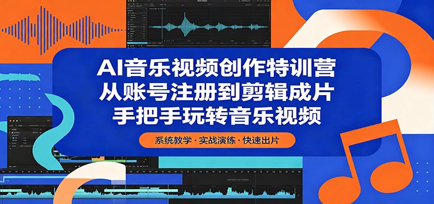 AI音乐视频创作特训营:从账号注册到剪辑成片,手把手玩转音乐视频力繁信息站-闲云创业网-老谢轻创网-中创网-福缘网-冒泡网-资源之家-魔方项目库力繁信息站