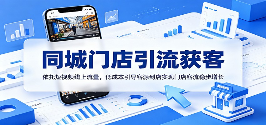 同城门店引流获客:依托短视频线上流量,低成本引导客源到店实现门店客流稳步增长力繁信息站-闲云创业网-老谢轻创网-中创网-福缘网-冒泡网-资源之家-魔方项目库力繁信息站