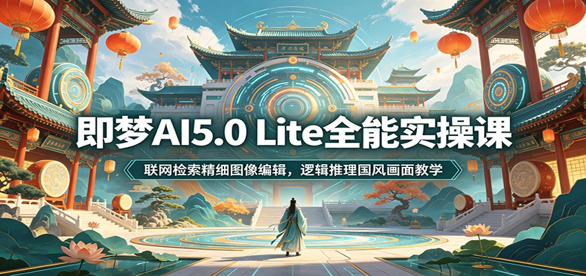 即梦AI5.0 Lite全能实操课：联网检索精细图像编辑，逻辑推理国风画面教学力繁信息站-闲云创业网-老谢轻创网-中创网-福缘网-冒泡网-资源之家-魔方项目库力繁信息站