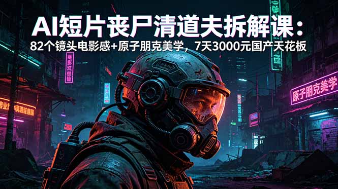 AI短片《丧尸清道夫》拆解课：82个镜头电影感+原子朋克美学，7天3000元国产天花板力繁信息站-闲云创业网-老谢轻创网-中创网-福缘网-冒泡网-资源之家-魔方项目库力繁信息站