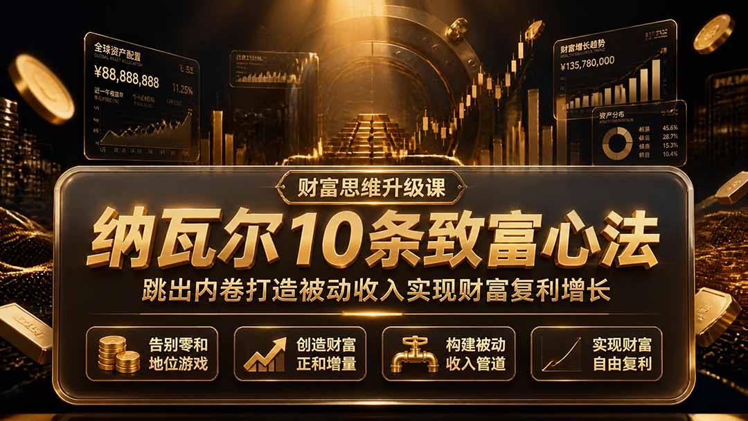 付费文章：纳瓦尔10条致富心法，跳出内卷打造被动收入实现财富复利增长力繁信息站-闲云创业网-老谢轻创网-中创网-福缘网-冒泡网-资源之家-魔方项目库力繁信息站