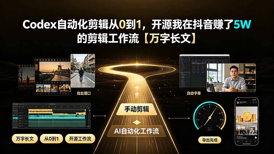 Codex自动化剪辑从0到1,开源我在抖音赚了5W 的剪辑工作流【万字长文】力繁信息站-闲云创业网-老谢轻创网-中创网-福缘网-冒泡网-资源之家-魔方项目库力繁信息站