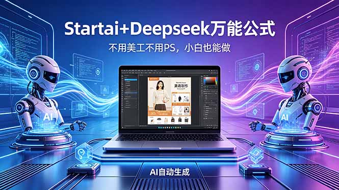AI自动做电商详情页：Startai+Deepseek万能公式，不用美工不用PS，小白也能做力繁信息站-闲云创业网-老谢轻创网-中创网-福缘网-冒泡网-资源之家-魔方项目库力繁信息站